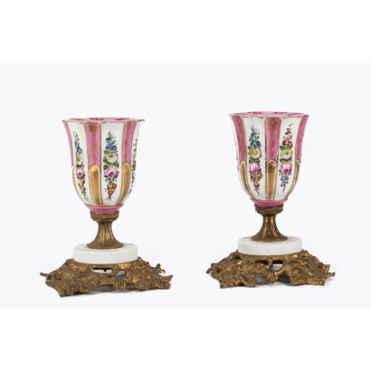 Pareja de violeteros, Francia, S. XIX.