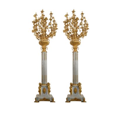 Pareja de candelabros monumentales, estilo Napoleón III