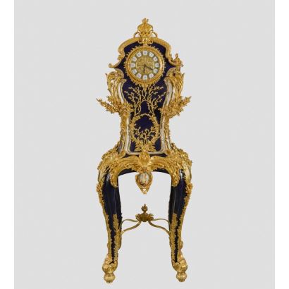 Reloj de pie, estilo Luis XV, S. XX.