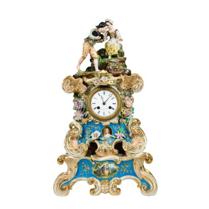 Reloj de sobremesa estilo rococó, Francia, S. XIX