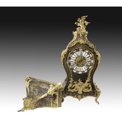 Reloj de sobremesa de estilo Boulle, mediados del s. XIX.