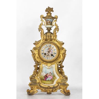 Reloj de sobremesa, estilo Luis XV, S. XIX