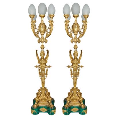 Monumental pareja de candelabros estilo Imperio