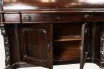 Escritorio de tambor con vitrina isabelino, S. XIX.. Muebles.