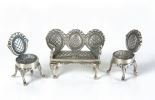 Conjunto de miniaturas en plata, S. XX.. Plata.
