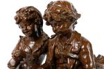 Según modelo de Auguste Moreau. Bronces.