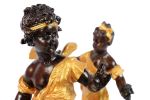 Pareja de figuras de bronce, S. XX.. Bronces.