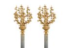 Pareja de candelabros monumentales, estilo Napoleón III. Lámparas.