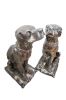 Pareja de perros en plata portuguesa, S. XX.. Plata.