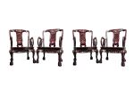 Conjunto de salón oriental, ppios. S. XX. Muebles.