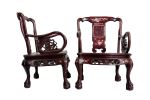 Conjunto de salón oriental, ppios. S. XX. Muebles.