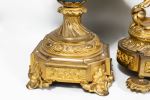 Reloj de sobremesa con guarnición, Napoleón III, segunda mitad del S. XIX.. Relojes.