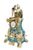 Reloj de sobremesa estilo rococó, Francia, S. XIX. Porcelana.