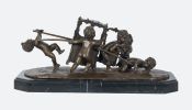 Según modelo de Louis Gossin (1846 - 1928). Bronces.
