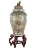 Tibor en porcelana china dinastia Qing, período  Guangxu (1875-1908). Arte Oriental.