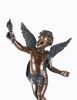 Pareja de figuras de cupido, ppios. S. XX. Bronces.